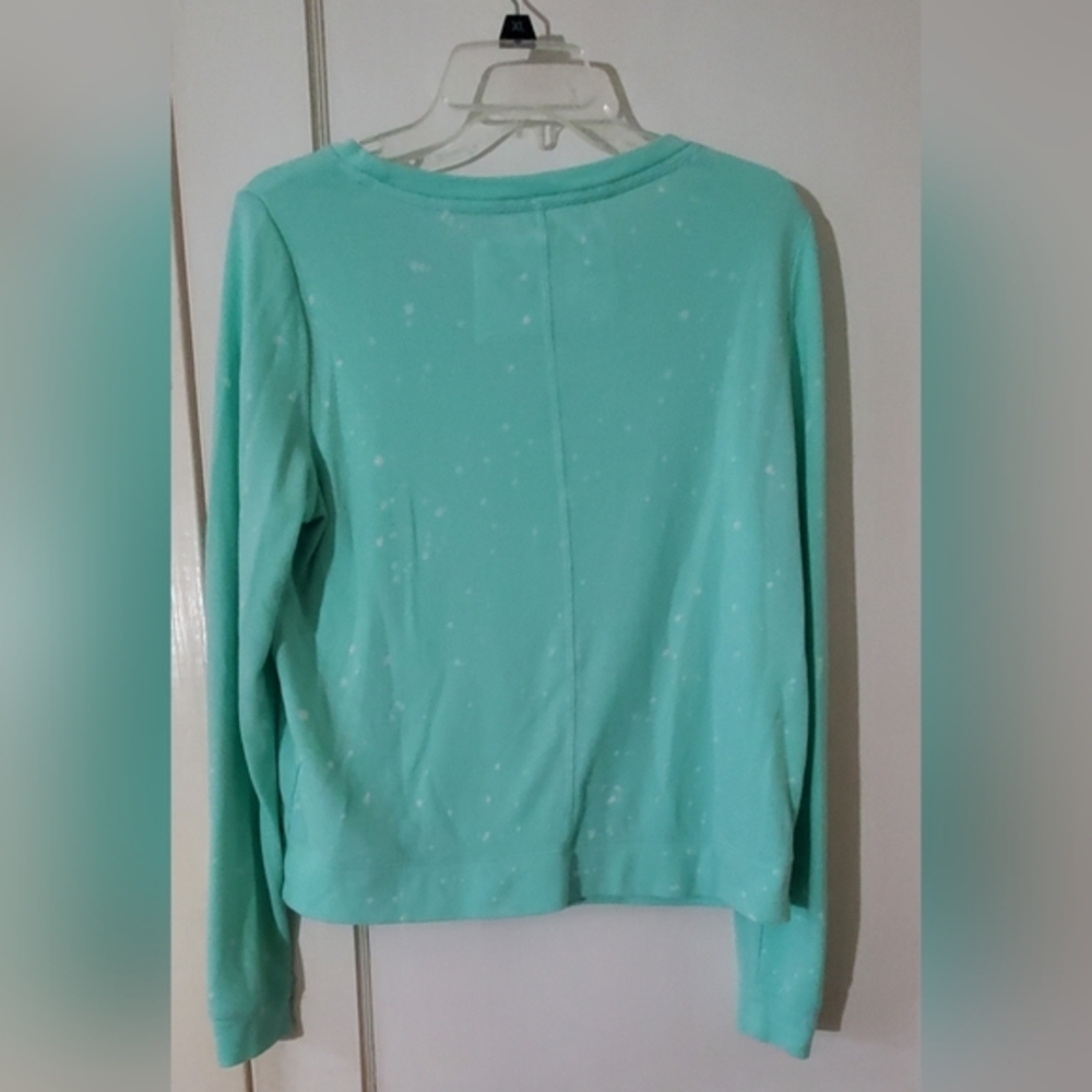 Victorias Secret size S/P mint‎ green distressed longsleeve shirt - Picture 2 of 6